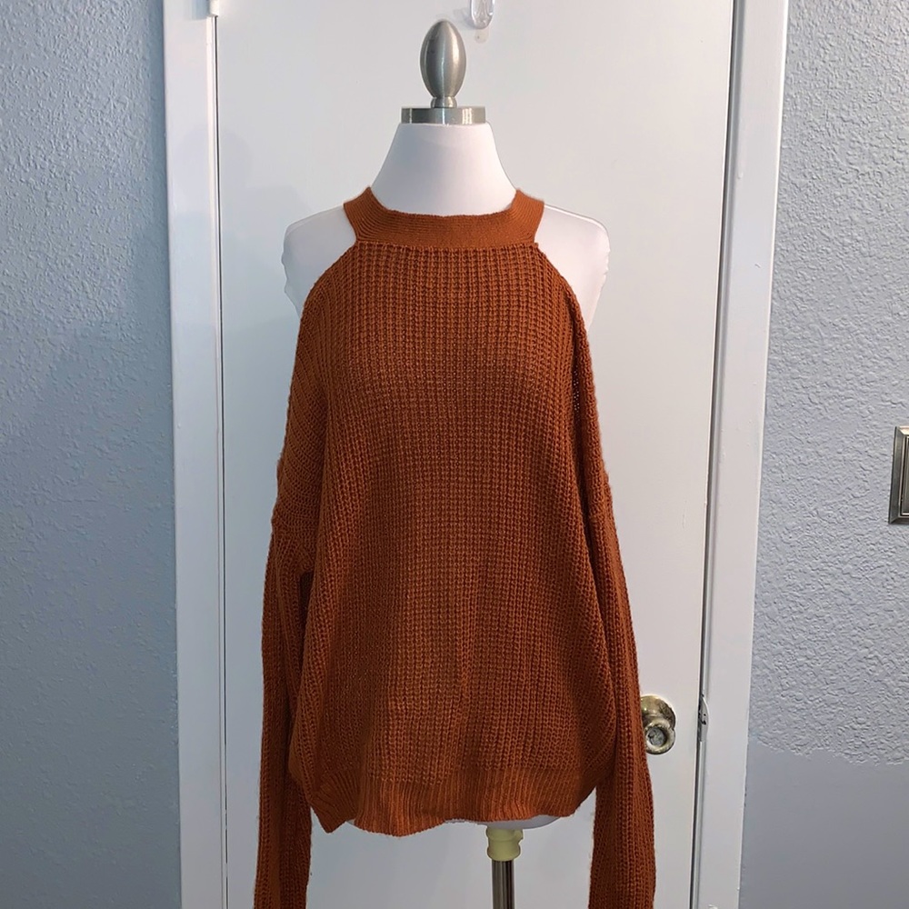Poof! - Cold Shoulder Sweater